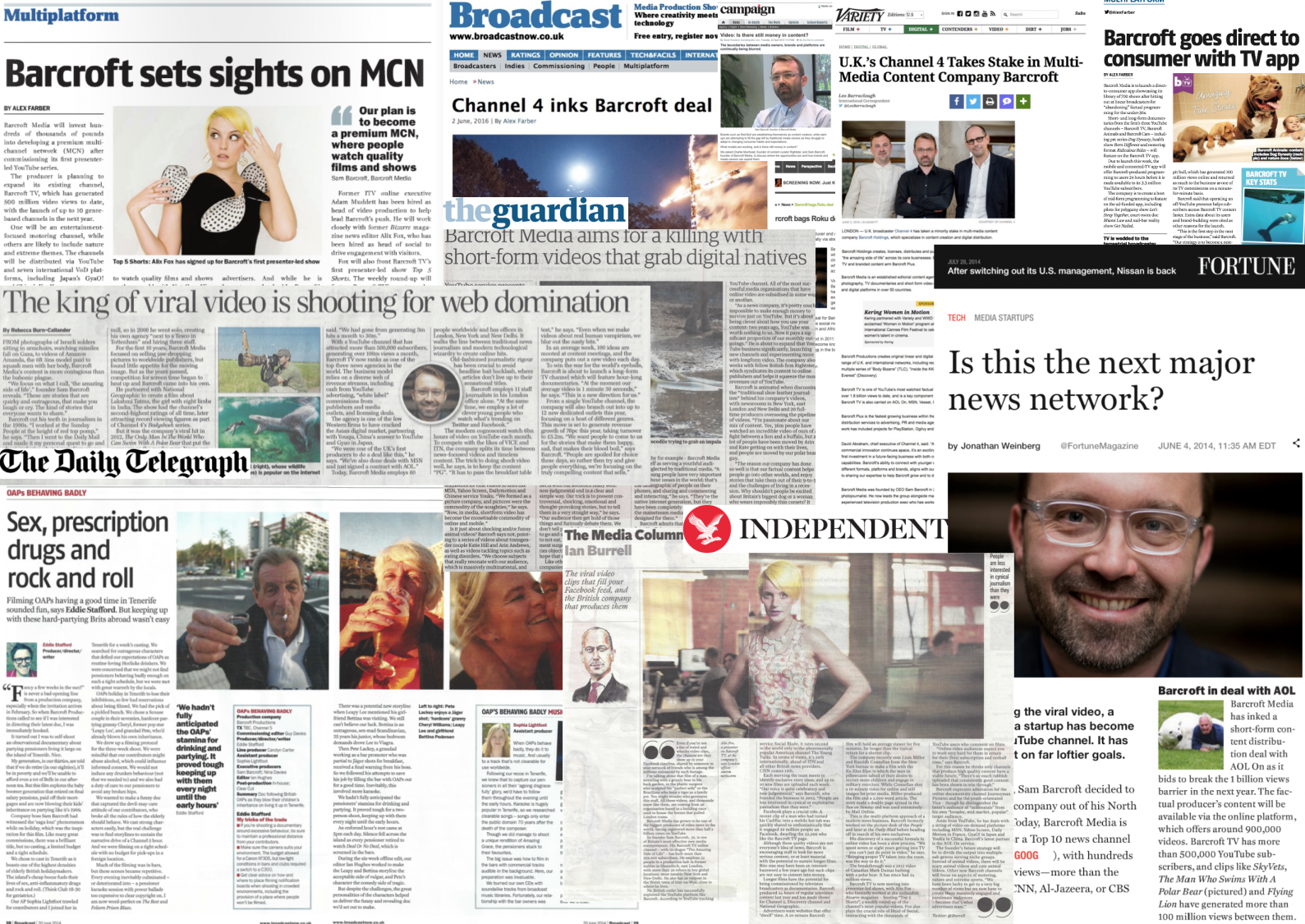 A small sample of coverage generated for Barcroft Media in target media