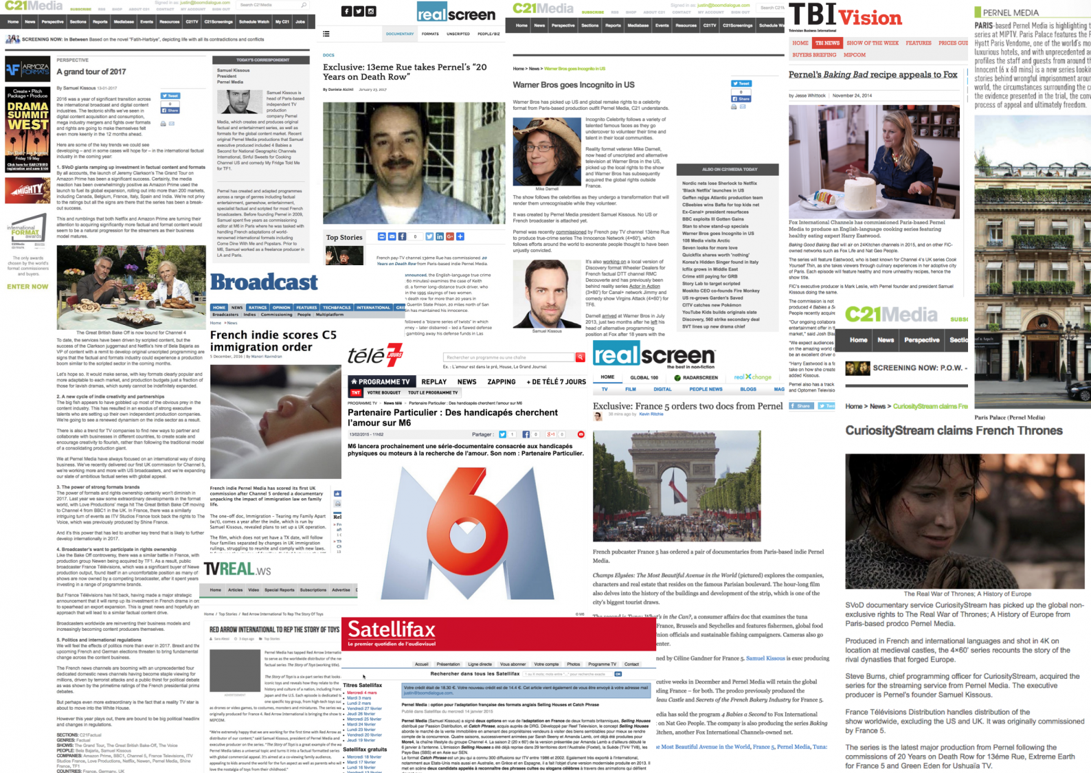 A small sample of coverage we've generated for Pernel Media in target media